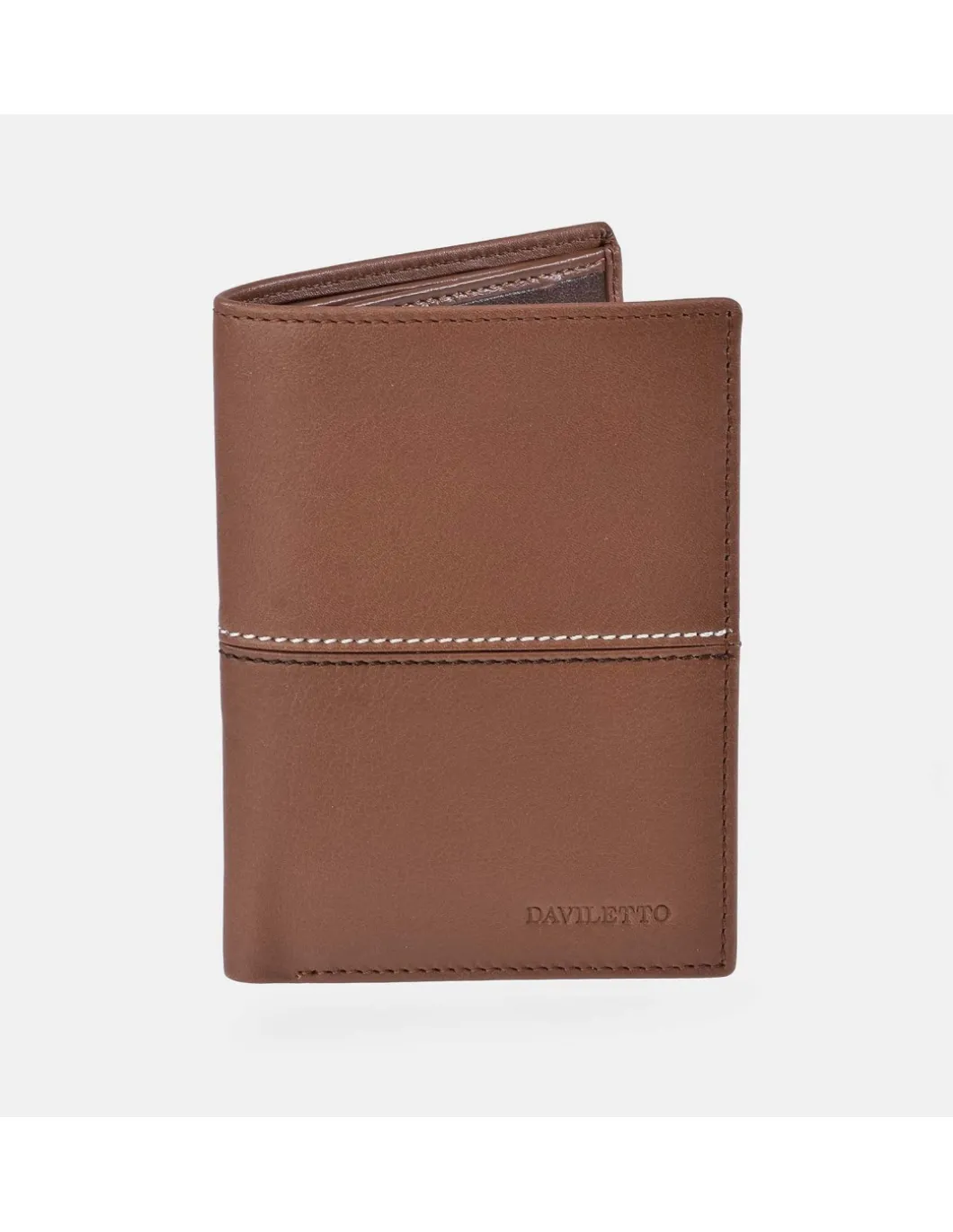 DAVILETTO cartera de hombre en piel con costuras