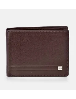 DAVILETTO cartera tipo americano para hombre con monedero en piel suave y aplique