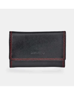 DAVILETTO Llavero con mosquetón para hombre en piel combinada