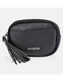 DAVILETTO monedero cremallera mini para mujer en piel grano