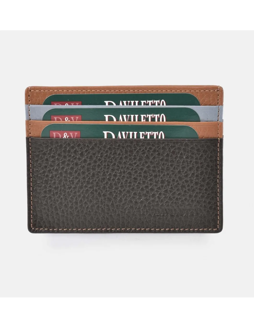 DAVILETTO Tarjetero plano para hombre en piel