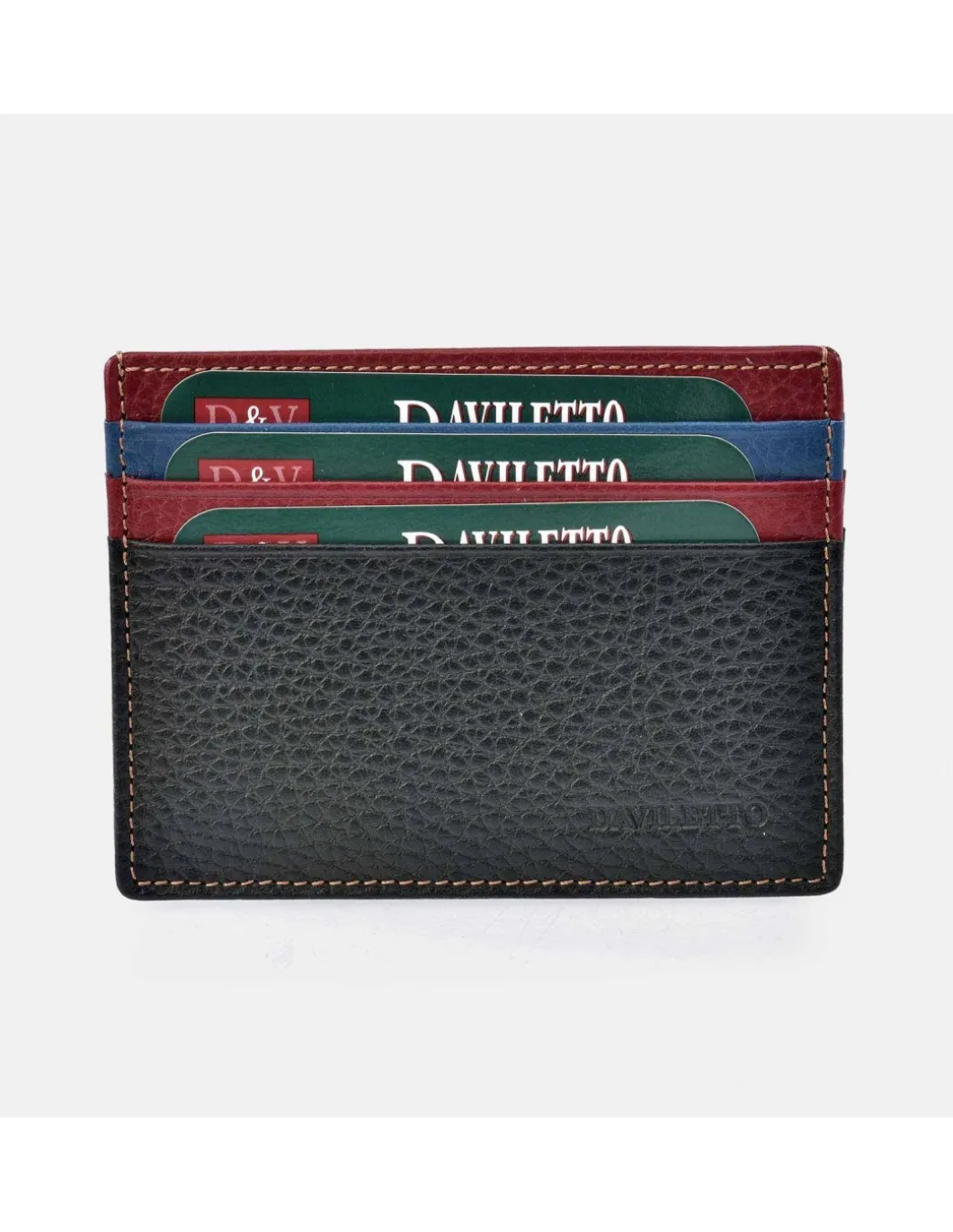 DAVILETTO Tarjetero plano para hombre en piel