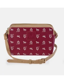 EL CABALLO Bolso bandolera con doble cremallera grabado para mujer en sintético y piel