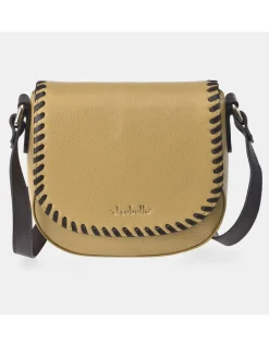 EL CABALLO Bolso bandolera con solapa para mujer colección piel Napa Travertino