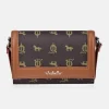 EL CABALLO Bolso bandolera mini con solapa para mujer calidad lona y piel