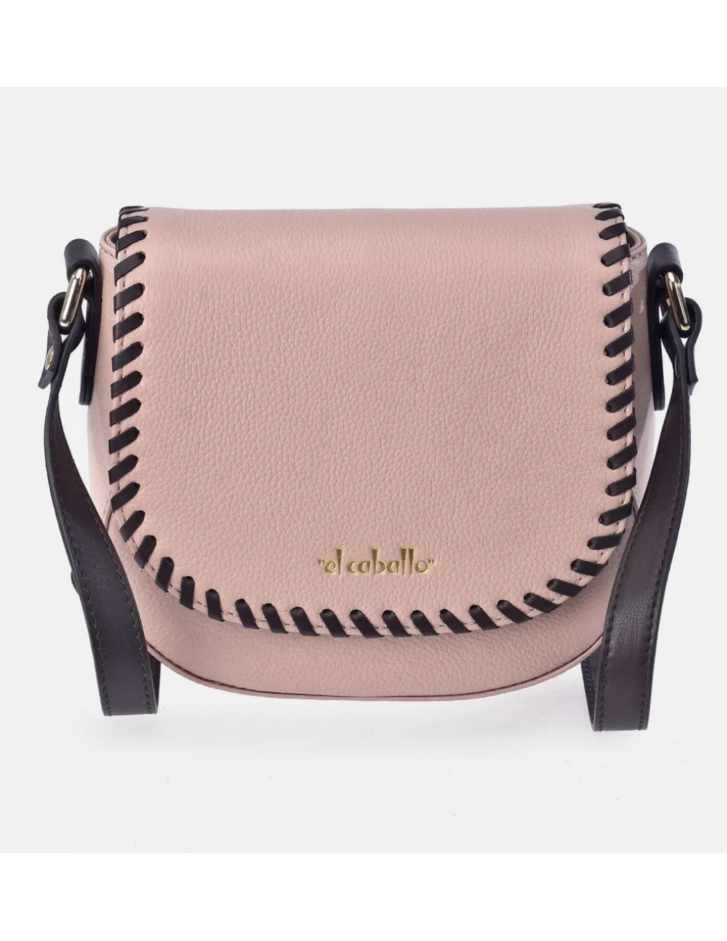 EL CABALLO Bolso bandolera con solapa para mujer colección piel Napa Travertino