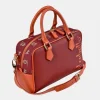 EL CABALLO Bolso de mano en lona estampada y piel con cremallera
