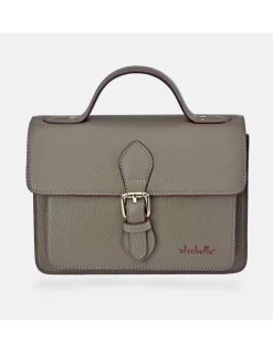 EL CABALLO Bolso de mano en piel con solapa y bandolera para mujer