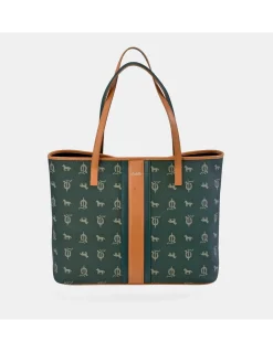 EL CABALLO Bolso grande Shopping para mujer en lona estampada y piel