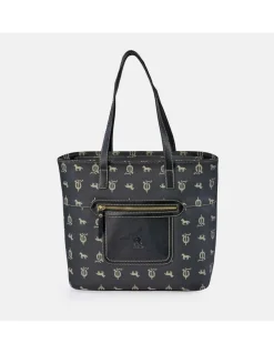 EL CABALLO Bolso Shopping doble asa para Mujer calidad Lona- Piel marca