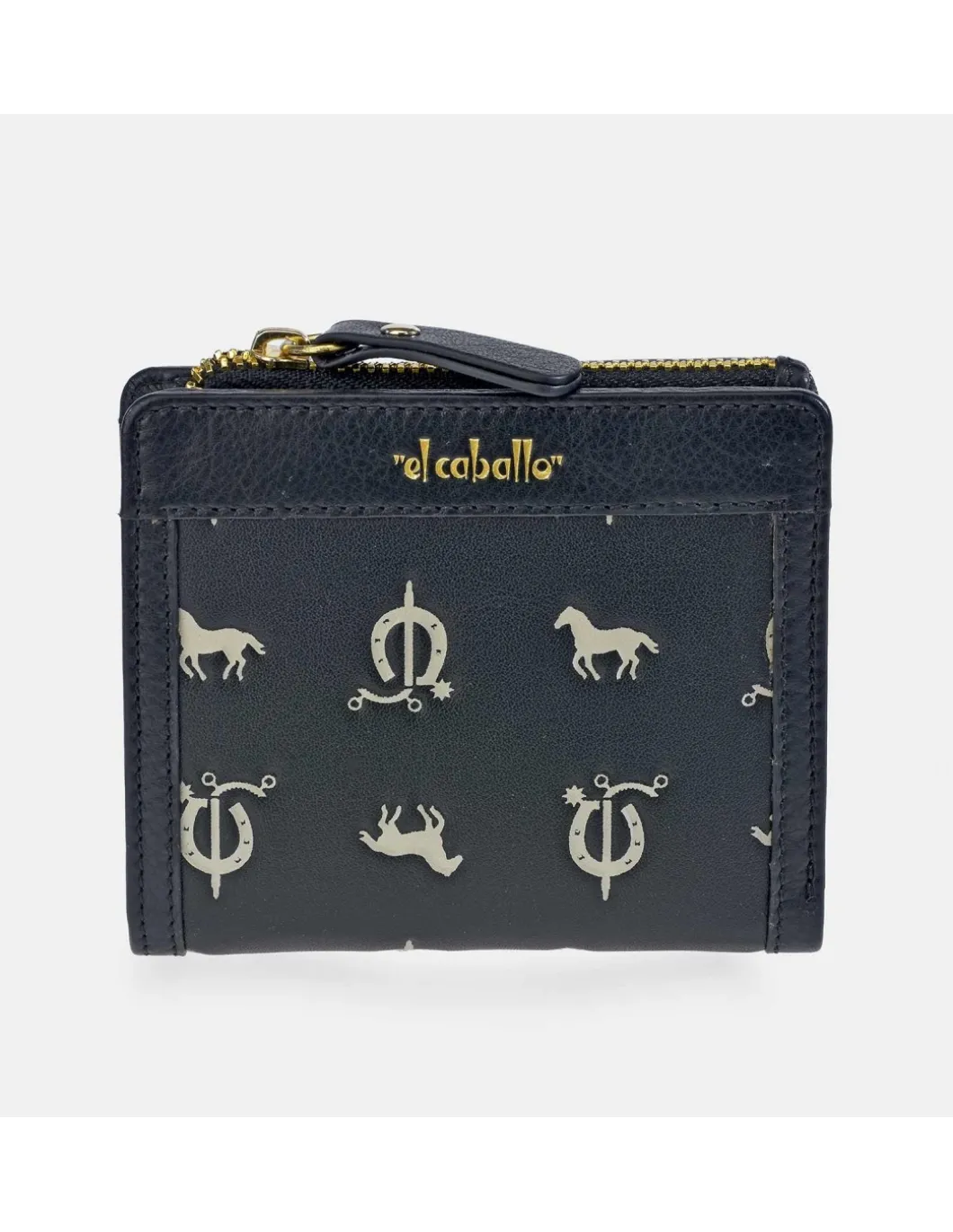EL CABALLO mini monedero billetero para mujer en piel y lona