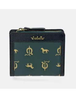 EL CABALLO mini monedero billetero para mujer en piel y lona