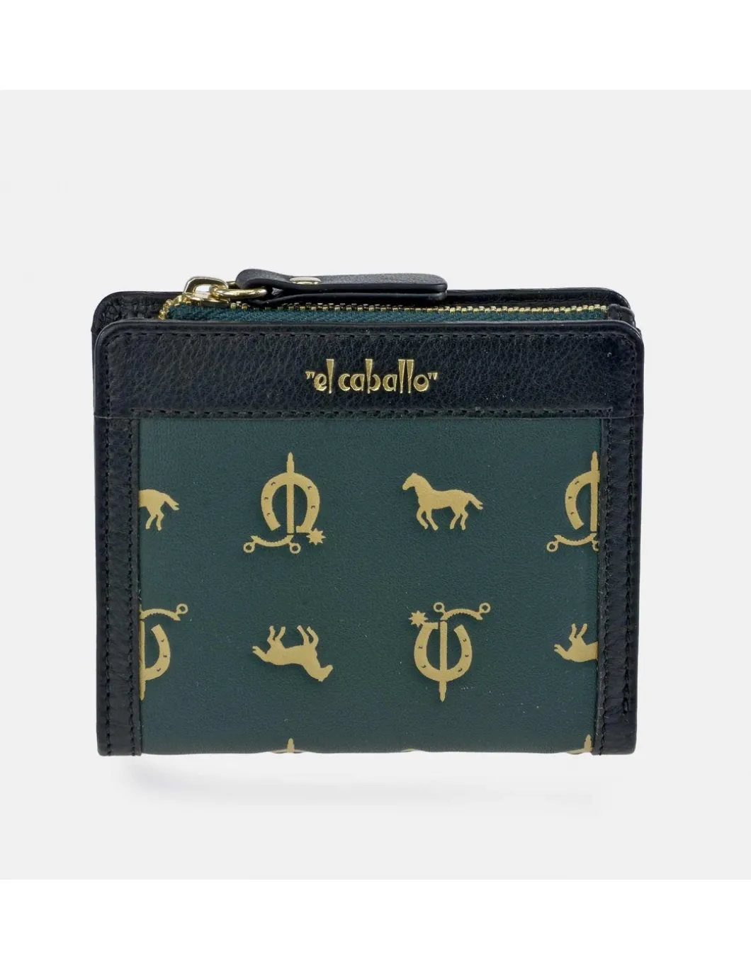 EL CABALLO mini monedero billetero para mujer en piel y lona