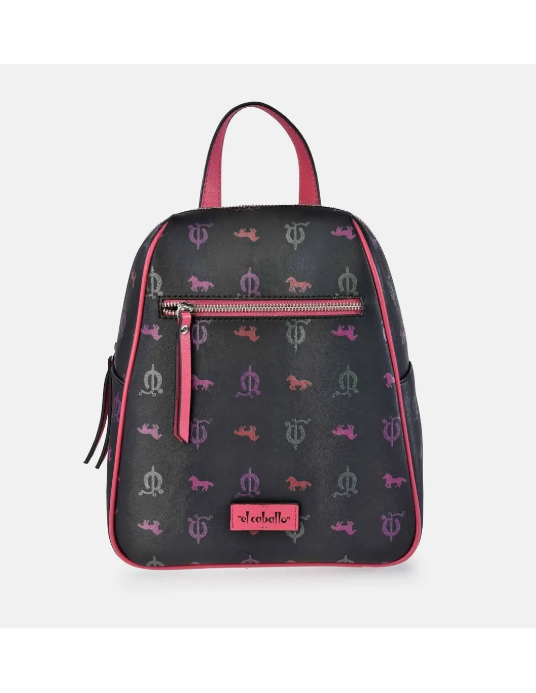 EL CABALLO Mochila Cremallera Mujer Piel Lona