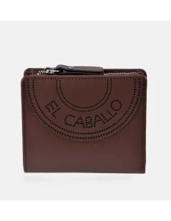 EL CABALLO monedero billetero compacto en piel Napa para mujer