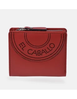 EL CABALLO monedero billetero compacto en piel Napa para mujer