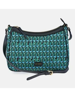 GUY LAROCHE bolso bandolera para mujer en piel y lona estampada