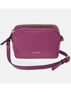 GUY LAROCHE bolso bandolera para mujer en piel con doble cremallera de la colección CAVIAR