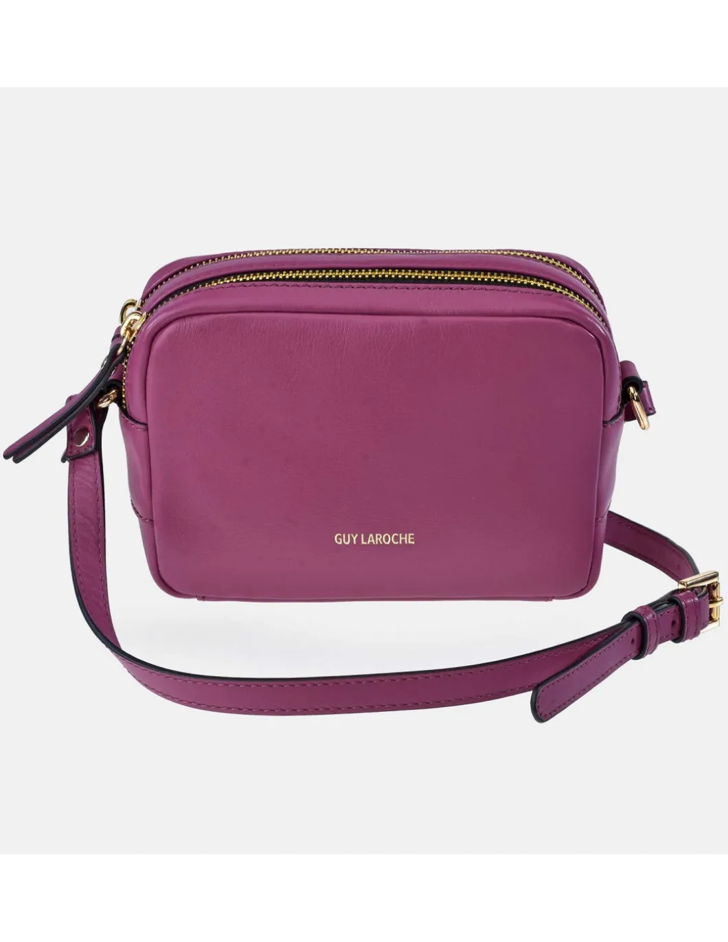 GUY LAROCHE bolso bandolera para mujer en piel con doble cremallera de la colección CAVIAR