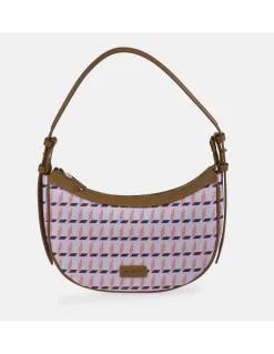 GUY LAROCHE bolso de hombro en piel y lona estampada para mujer