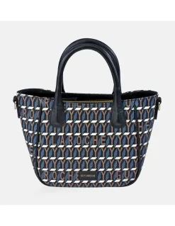 GUY LAROCHE bolso de mano para mujer en piel y lona estampada