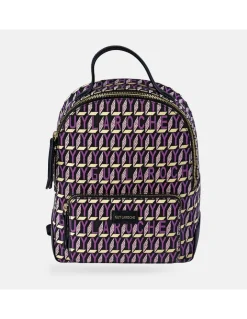 GUY LAROCHE mochila para mujer en piel y lona estampada