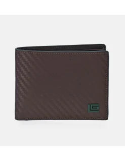 GUY LAROCHE americano monedero en piel combinada símil carbono para caballero