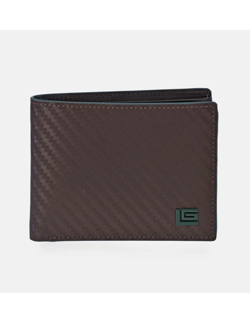 GUY LAROCHE americano monedero en piel combinada símil carbono para caballero