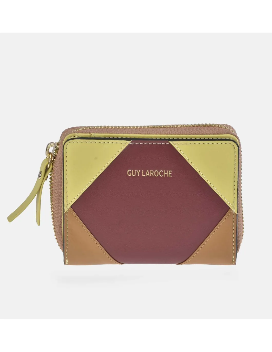 GUY LAROCHE Billetero con cremallera para mujer en piel patchwork