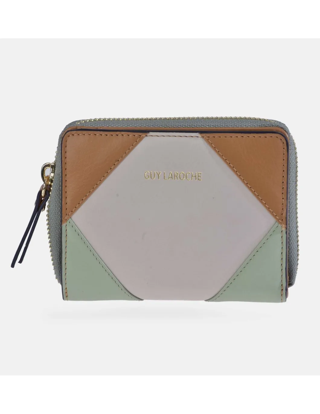 GUY LAROCHE Billetero con cremallera para mujer en piel patchwork