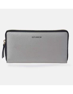 GUY LAROCHE Billetero grande con cremallera para mujer en piel