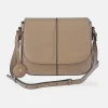 GUY LAROCHE bolso bandolera con cremallera en piel Napa con solapa
