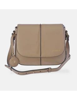 GUY LAROCHE bolso bandolera con cremallera en piel Napa con solapa