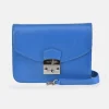GUY LAROCHE Bolso bandolera metálica en piel con solapa para mujer