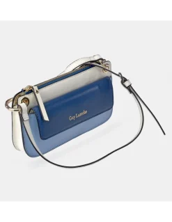 GUY LAROCHE Bolso bandolera de piel combinada con solapa para mujer