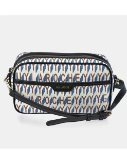 GUY LAROCHE bolso bandolera en lona estampada logo con cremallera