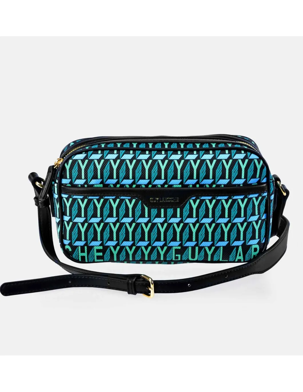 GUY LAROCHE bolso bandolera en lona estampada logo con cremallera