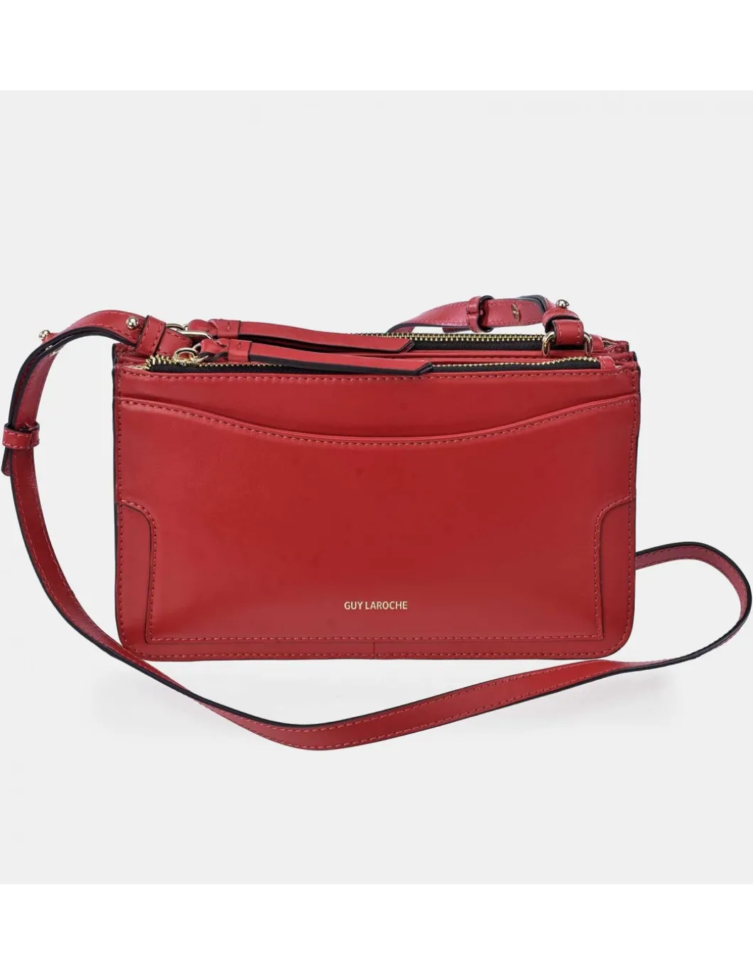 GUY LAROCHE bolso bandolera piel con fuelles para mujer