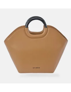 GUY LAROCHE Bolso de mano mini shopping en piel con asas de aro