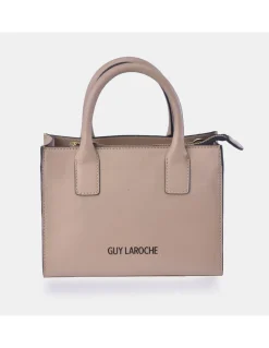 GUY LAROCHE Bolso de mano cuadrado de piel con dos bandoleras para mujer