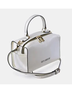 GUY LAROCHE Bolso de mano con dos bandoleras para mujer en piel con cremalleras