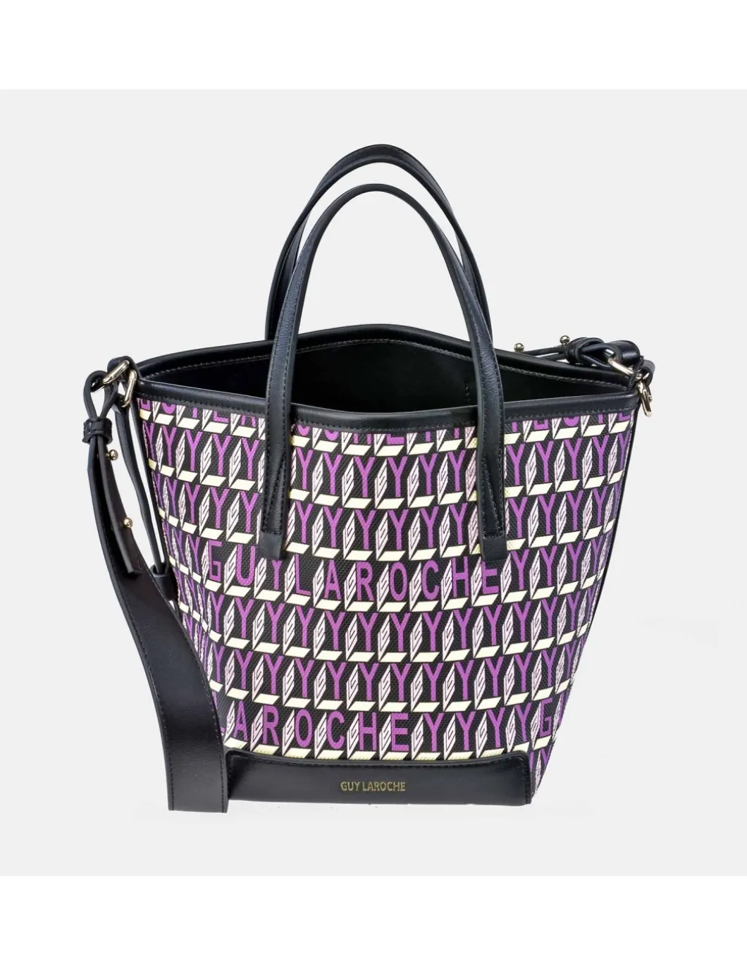 GUY LAROCHE bolso de mano en lona estampada logo