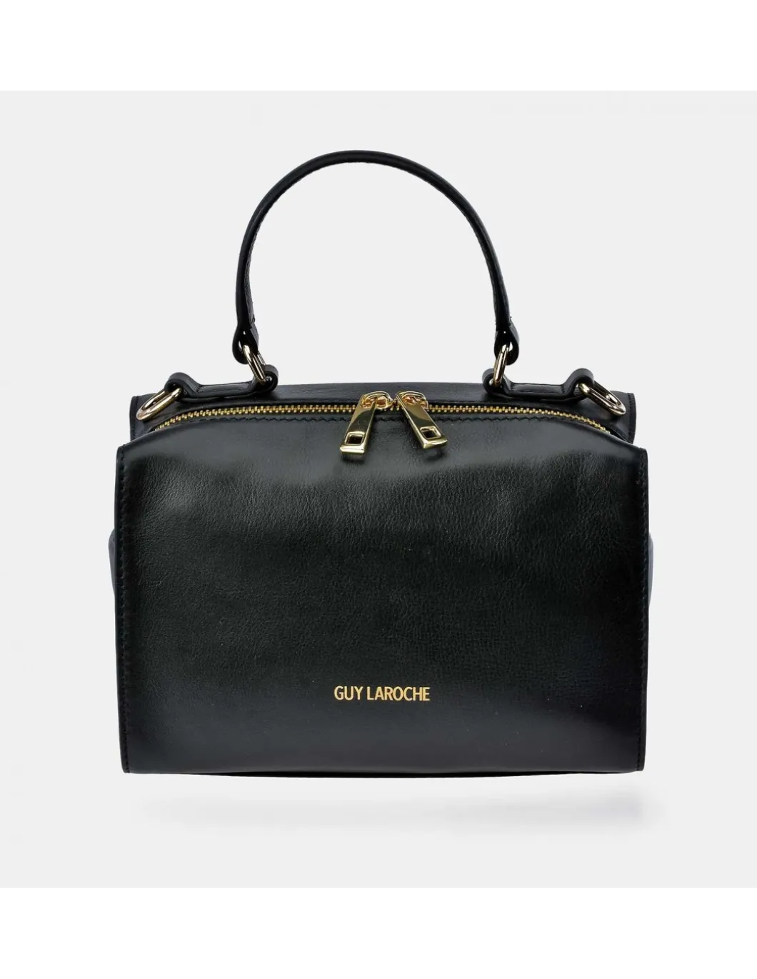 GUY LAROCHE Bolso de mano con dos bandoleras para mujer en piel con cremalleras