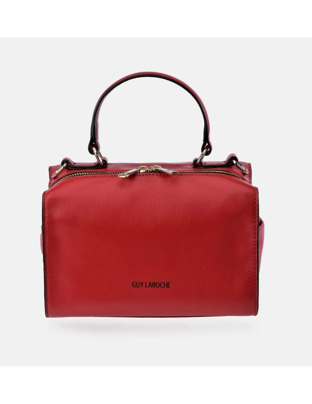 GUY LAROCHE Bolso de mano con dos bandoleras para mujer en piel con cremalleras