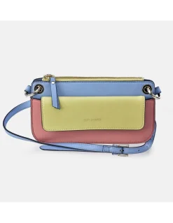 GUY LAROCHE Bolso de piel con bandolera y solapa colores