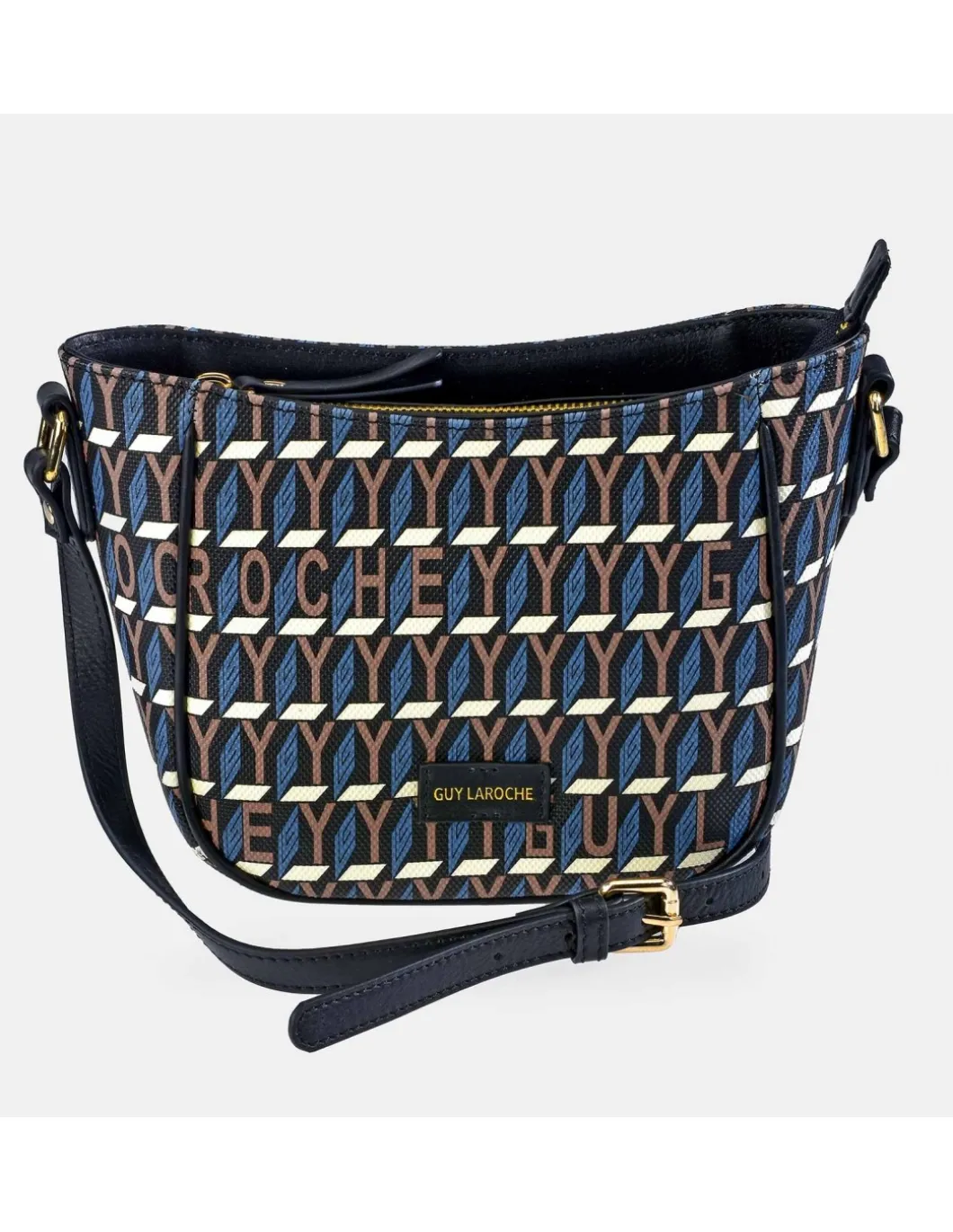 GUY LAROCHE bolso mini bandolera para mujer en piel y lona estampada