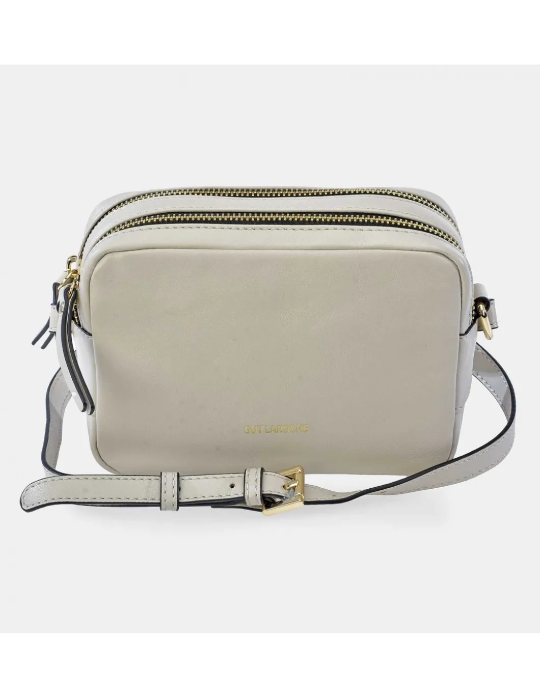 GUY LAROCHE bolso piel con bandolera y cremalleras