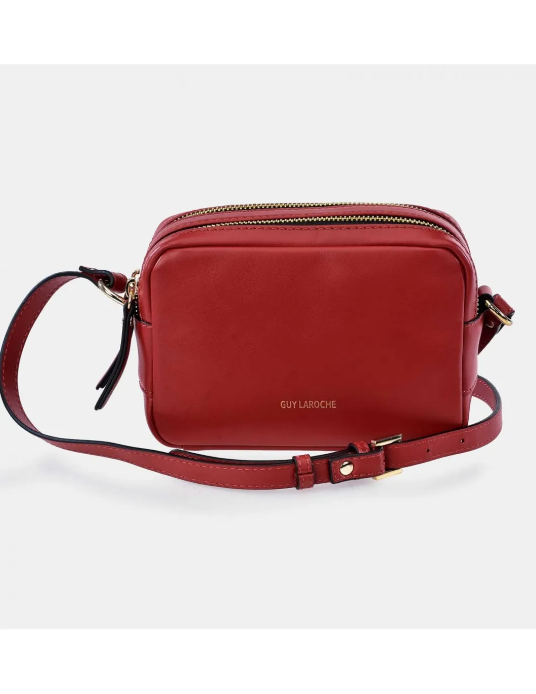 GUY LAROCHE bolso piel con bandolera y cremalleras