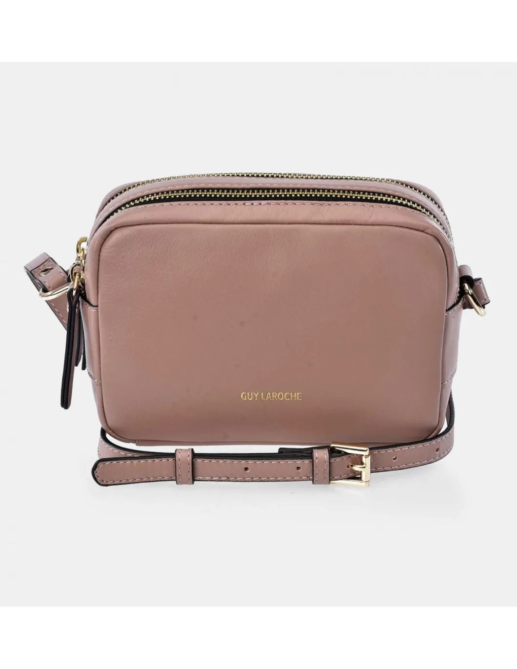 GUY LAROCHE bolso piel con bandolera y cremalleras