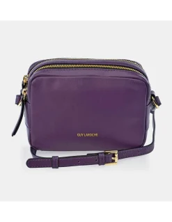 GUY LAROCHE bolso piel con bandolera y cremalleras